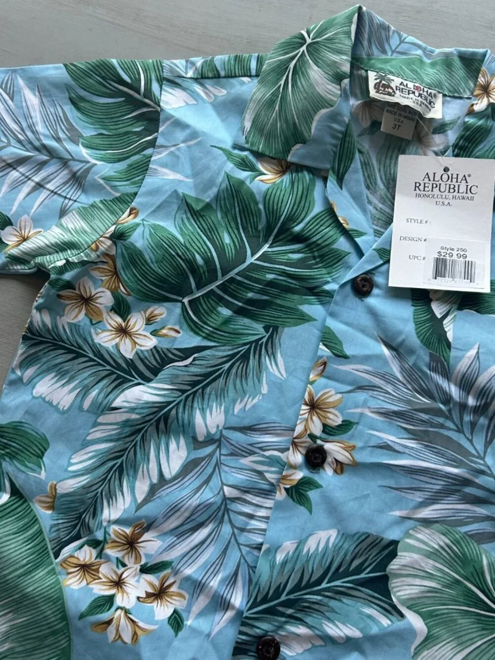 NWT Aloha Republic Boys Size Authentic Hawaiian Shirt 3T Made in Hawaii USA New